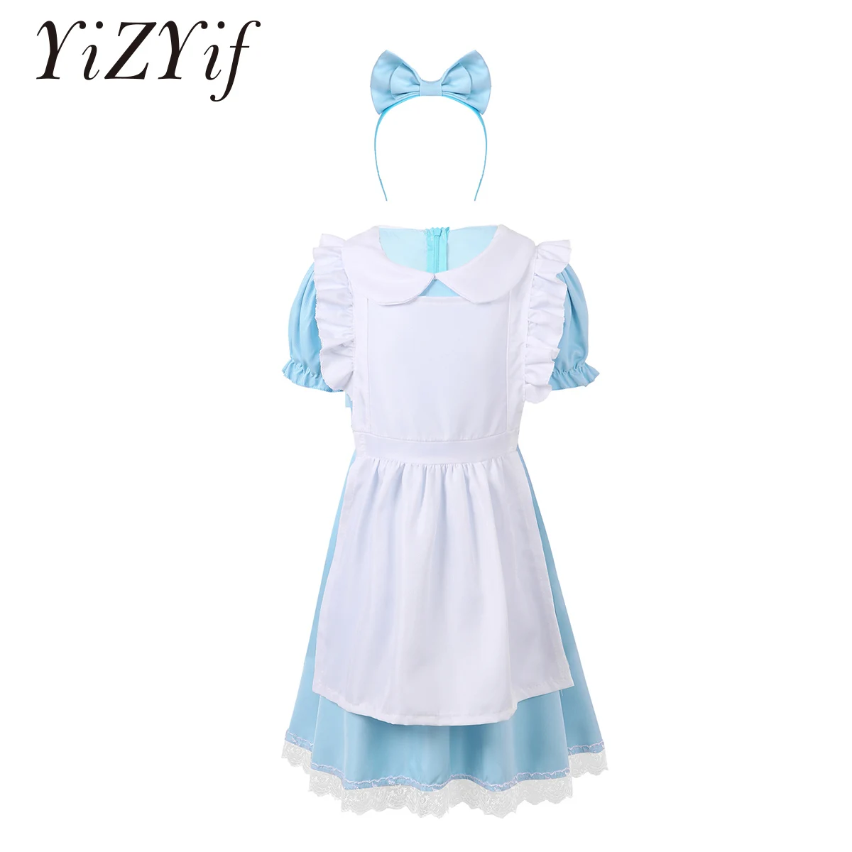 Kids Girls Anime Princess Cosplay Performance Costume Short Puff Sleeves Lace Adorned Dress with Hair Hoop and Apron 3Pcs Set
Kids Girls Anime Princess Cosplay Performance Costume Short Puff Sleeves Lace Adorned Dress with Hair Hoop and Apron 3Pcs Set