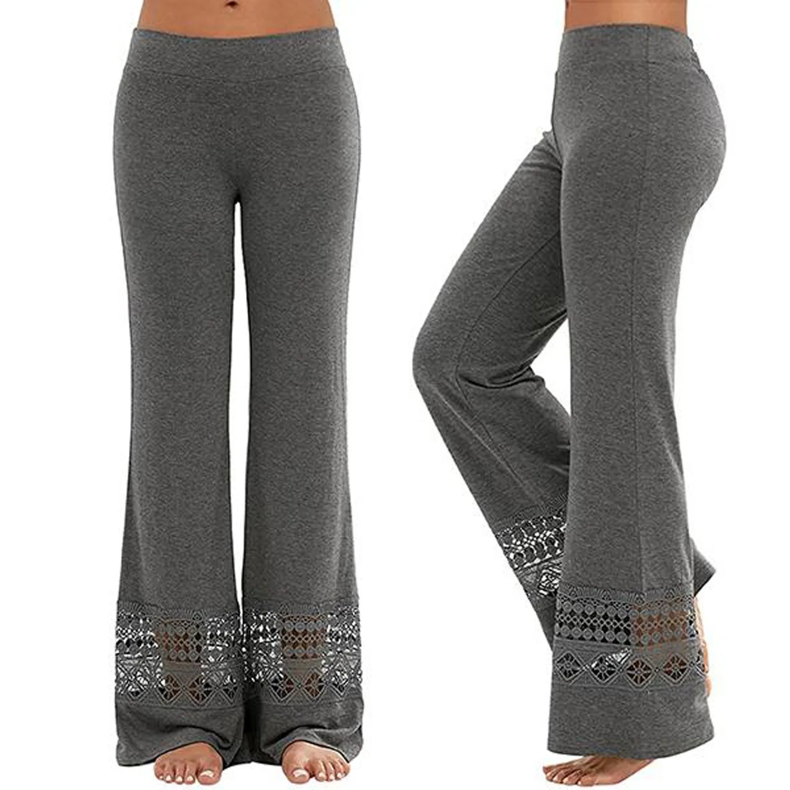 High Quality New Women Lace Hollow Wide Leg Casual Pants Sports Solid Color Yoga Pants pantalones de mujer
High Quality New Women Lace Hollow Wide Leg Casual Pants Sports Solid Color Yoga Pants pantalones de mujer