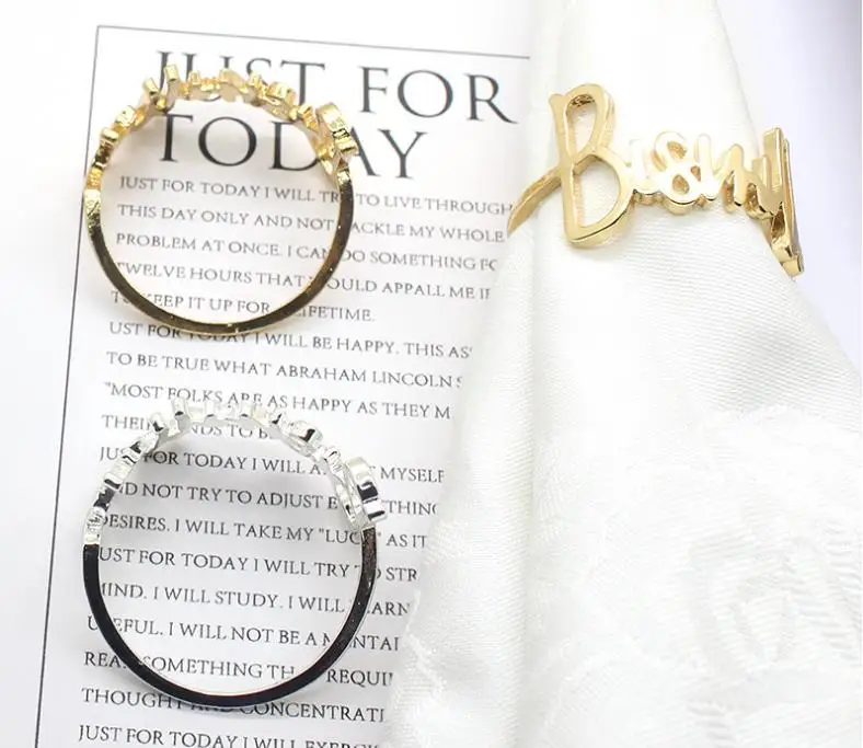 100pcs New 42mm X37mm alloy letter Napkin Ring Wedding Table Decoration napkin holder napkin cover wedding napkin ring table SN
100pcs New 42mm X37mm alloy letter Napkin Ring Wedding Table Decoration napkin holder napkin cover wedding napkin ring table SN