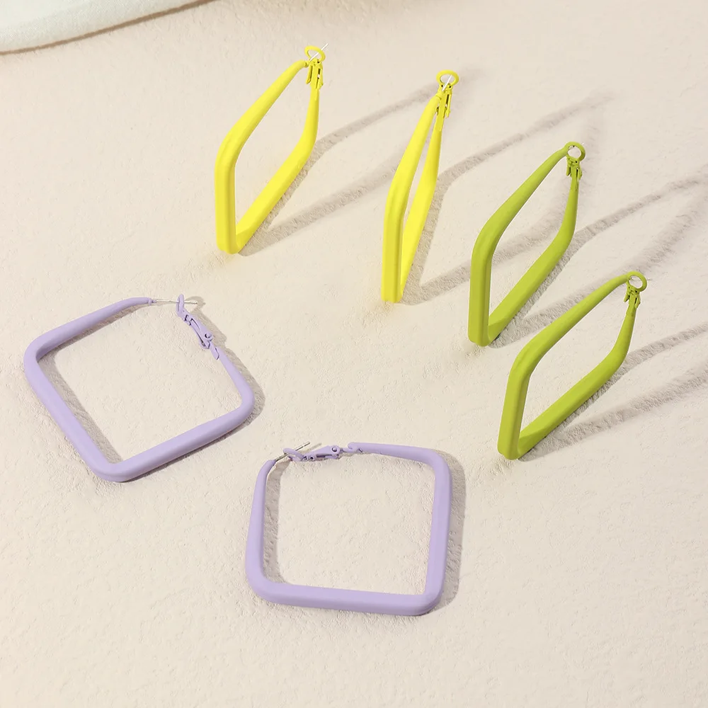 New Korean Candy Color Girls Women Dangle Earring Geometric Painting Purple Green Fashion Cute Hollow Earrings Jewelry Gifts
New Korean Candy Color Girls Women Dangle Earring Geometric Painting Purple Green Fashion Cute Hollow Earrings Jewelry Gifts