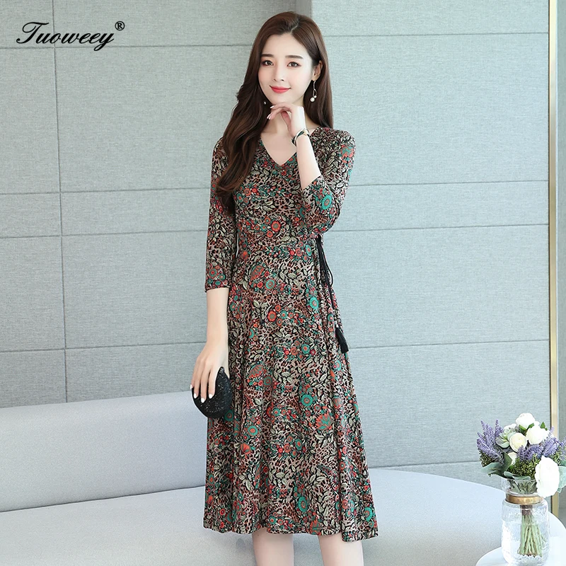 Dresses Long Sleeve For Women 2020 A-line Autumn Floral Print Elegant Office Dress Vintage V Neck Party Dress Vestidos
Dresses Long Sleeve For Women 2020 A-line Autumn Floral Print Elegant Office Dress Vintage V Neck Party Dress Vestidos