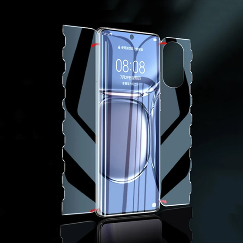 Гидрогелевая пленка с полным покрытием 360 градусов для Huawei P50 P40 P30 Pro Mate 30 40 Honor 50