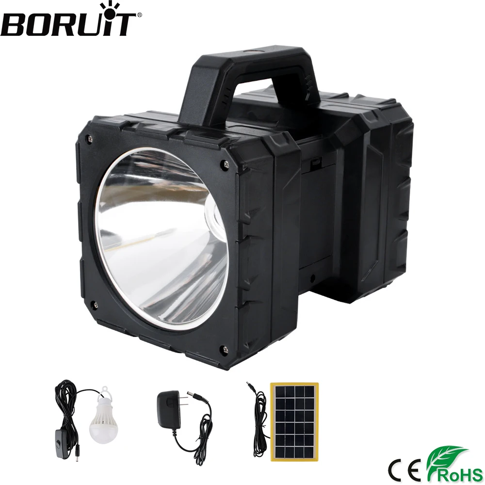 BORUiT супер яркий портативный фонарь с двойной головкой перезаряжаемый
