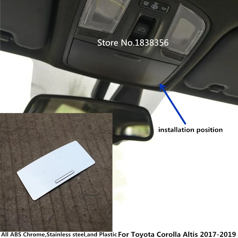Car stick cover stainless steel trim frame lamp box Glasses case Spectacle storage 1pcs For Toyota Corolla Altis 2017 2018 2019
Car stick cover stainless steel trim frame lamp box Glasses case Spectacle storage 1pcs For Toyota Corolla Altis 2017 2018 2019