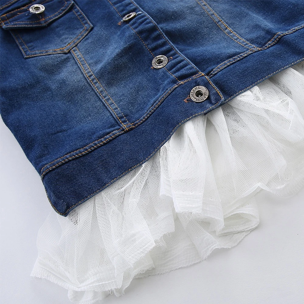 Mudkingdom Girls Denim Jacket Turn-down Collar Tulle Patchwork Autumn Long Sleeve Girls Coats 
Mudkingdom Girls Denim Jacket Turn-down Collar Tulle Patchwork Autumn Long Sleeve Girls Coats