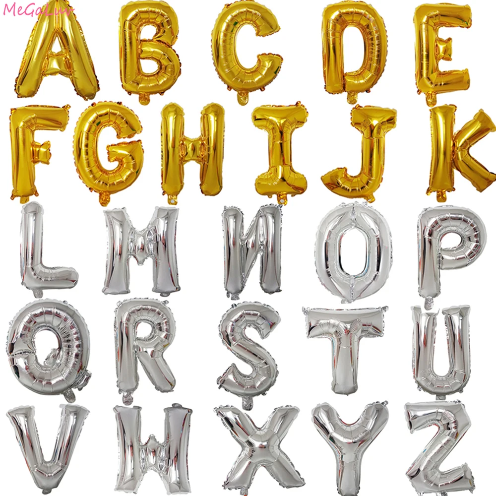 16inch Silver Gold Letter Balloons Foil Alphabet Balloon Happy Birthday Wedding Decoration Baby Shower Party Supplies Air Balls
16inch Silver Gold Letter Balloons Foil Alphabet Balloon Happy Birthday Wedding Decoration Baby Shower Party Supplies Air Balls