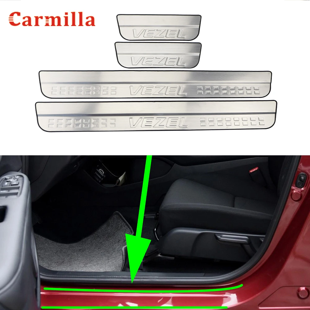 Carmilla Stainless Steel 4Pcs/Set Car Door Sill Scuff Plate for Honda Vezel 2014 2015 2016 2017 2018 2019 Accessories
Carmilla Stainless Steel 4Pcs/Set Car Door Sill Scuff Plate for Honda Vezel 2014 2015 2016 2017 2018 2019 Accessories