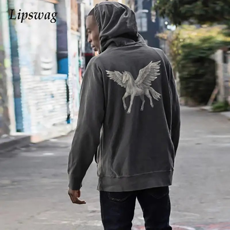 Autumn Fashion Print Long Sleeve For Men Hoodies Casual Zipper Sweatshirt Pullover Harajuku Loose Hooded Tops Men New Streetwear 
Autumn Fashion Print Long Sleeve For Men Hoodies Casual Zipper Sweatshirt Pullover Harajuku Loose Hooded Tops Men New Streetwear