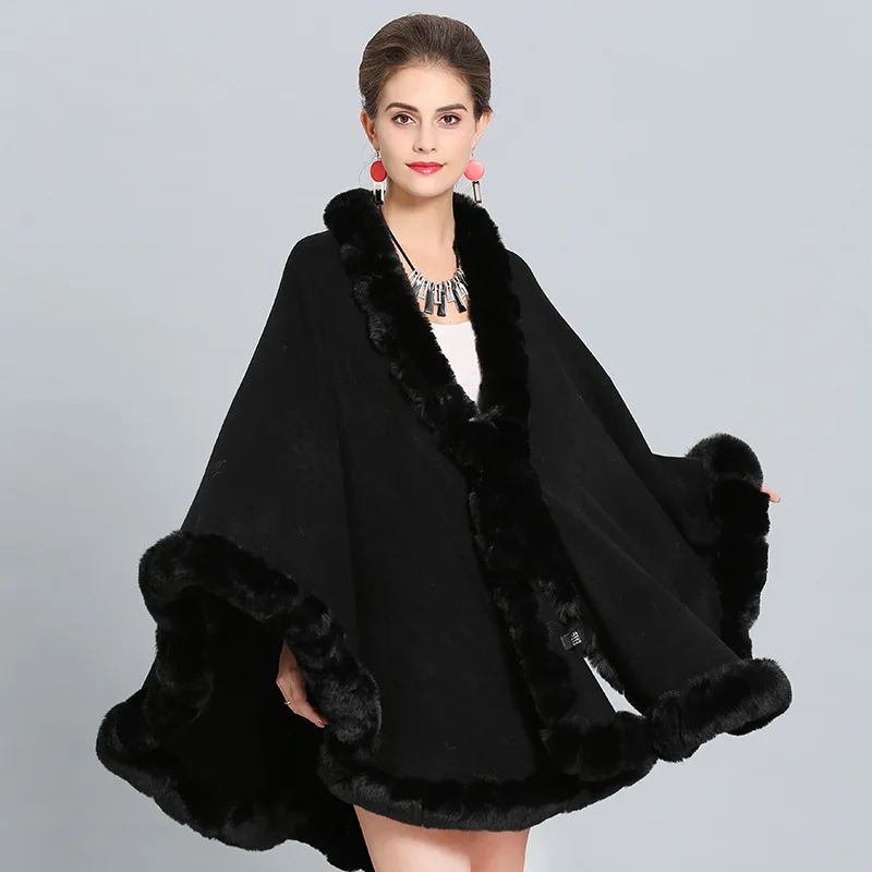 Ladies Cloak 2021 New Winter Classic Coat Cloak Imitation Fur Poncho Cover Up Woolen Shawls Wrap Knit Double Cardigan
Ladies Cloak 2021 New Winter Classic Coat Cloak Imitation Fur Poncho Cover Up Woolen Shawls Wrap Knit Double Cardigan