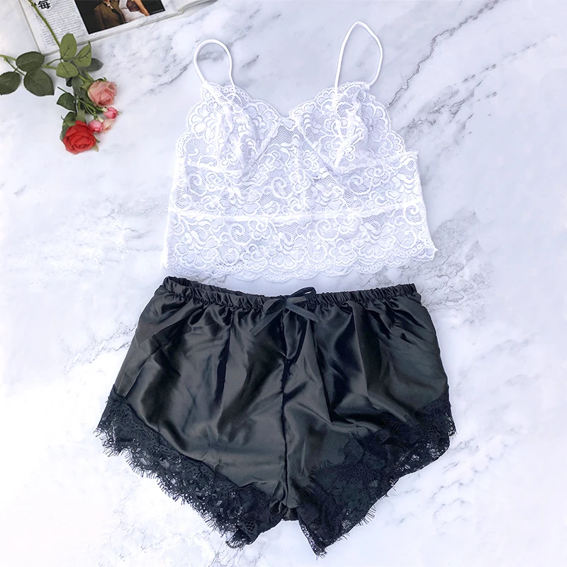 2Pcs/Set Women Sexy Satin Lingerie Underwear Sets Babydoll Nightwear Sleepwear Silk Strap Solid Color Bow Lace Bra And Panty Set
2Pcs/Set Women Sexy Satin Lingerie Underwear Sets Babydoll Nightwear Sleepwear Silk Strap Solid Color Bow Lace Bra And Panty Set