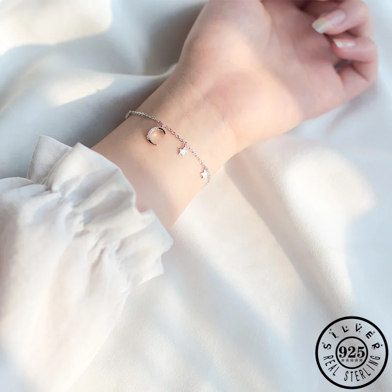 925 Sterling Silver Cubic Zirconia Moon Star Bead Statement Bracelets for Women 925-Sterling-Silver Hand Charm Fine Jewelry
925 Sterling Silver Cubic Zirconia Moon Star Bead Statement Bracelets for Women 925-Sterling-Silver Hand Charm Fine Jewelry