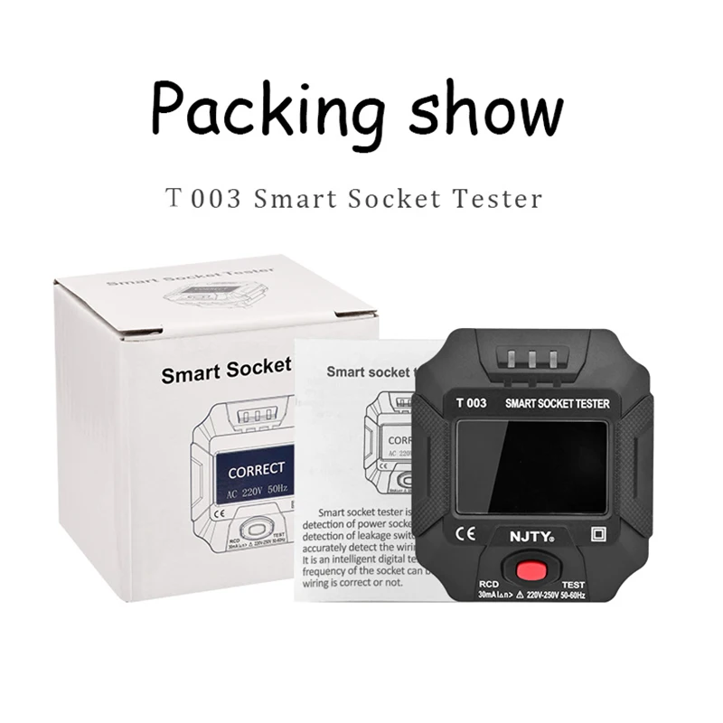 Smart Socket Tester T003 Circuit Breaker Finder Digital Outlet Socket Detector RCD Tester EU UK Plug For Home Appliance Testing
Smart Socket Tester T003 Circuit Breaker Finder Digital Outlet Socket Detector RCD Tester EU UK Plug For Home Appliance Testing