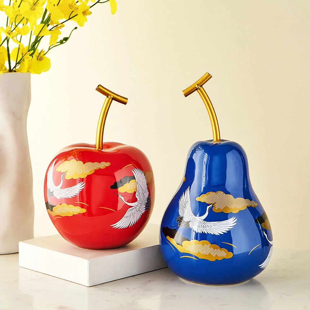 Doodle Fruit Ceramic Sculpture Creative Graffiti Apple Pear Ornaments Modern Desktop Decoration Craft Home Living Room Decor
Doodle Fruit Ceramic Sculpture Creative Graffiti Apple Pear Ornaments Modern Desktop Decoration Craft Home Living Room Decor