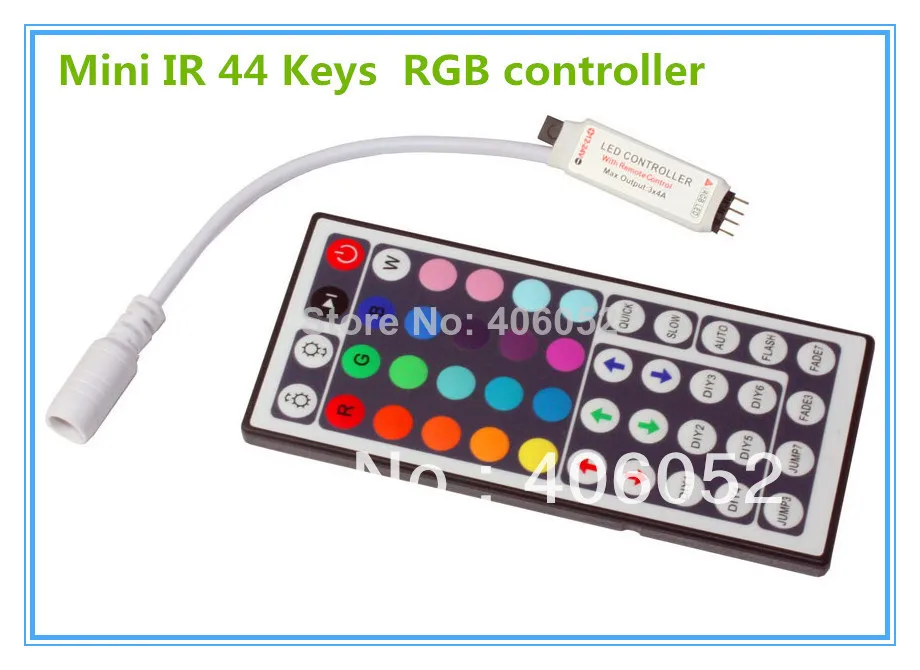 IR remote RGB controller 44key DC5V - 24v for 5050/3528 led strip light and RGB LED module 4pcs
IR remote RGB controller 44key DC5V - 24v for 5050/3528 led strip light and RGB LED module 4pcs