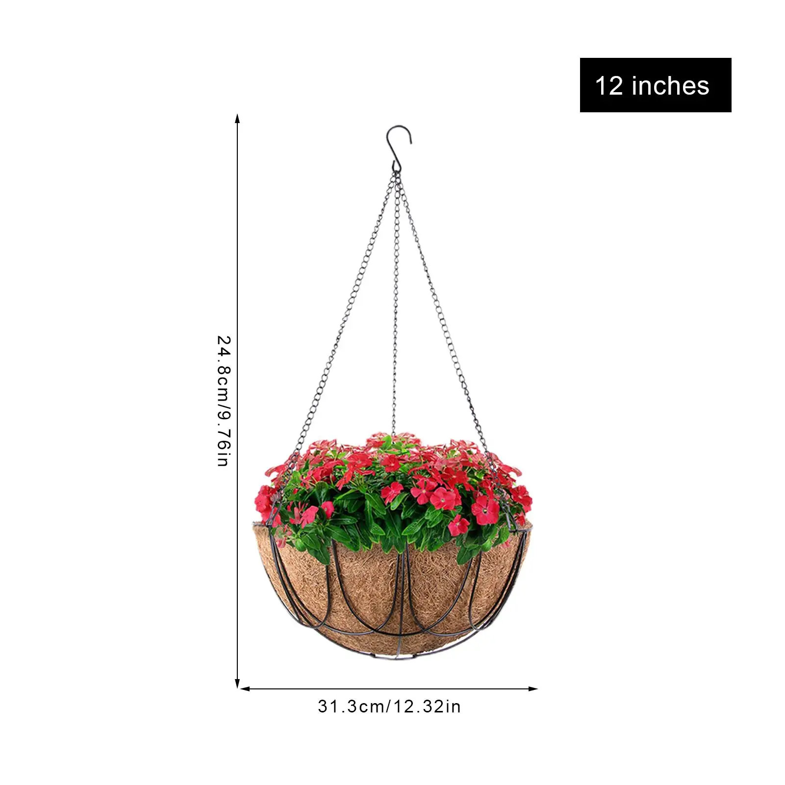 4PCS Metal Hanging Planter Basket with Coconut Fiber Flower Pots Hanger for Garden Decoration Balcony Backyard Ornament Planting
4PCS Metal Hanging Planter Basket with Coconut Fiber Flower Pots Hanger for Garden Decoration Balcony Backyard Ornament Planting