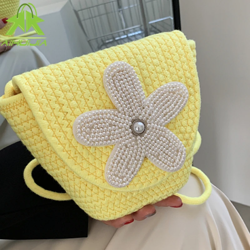 Fashion All-match Cotton and Linen Weaving Shoulder Bags Bohemian Messenger Bag 2021summer the New Seaside Resort Women Handbag
Fashion All-match Cotton and Linen Weaving Shoulder Bags Bohemian Messenger Bag 2021summer the New Seaside Resort Women Handbag