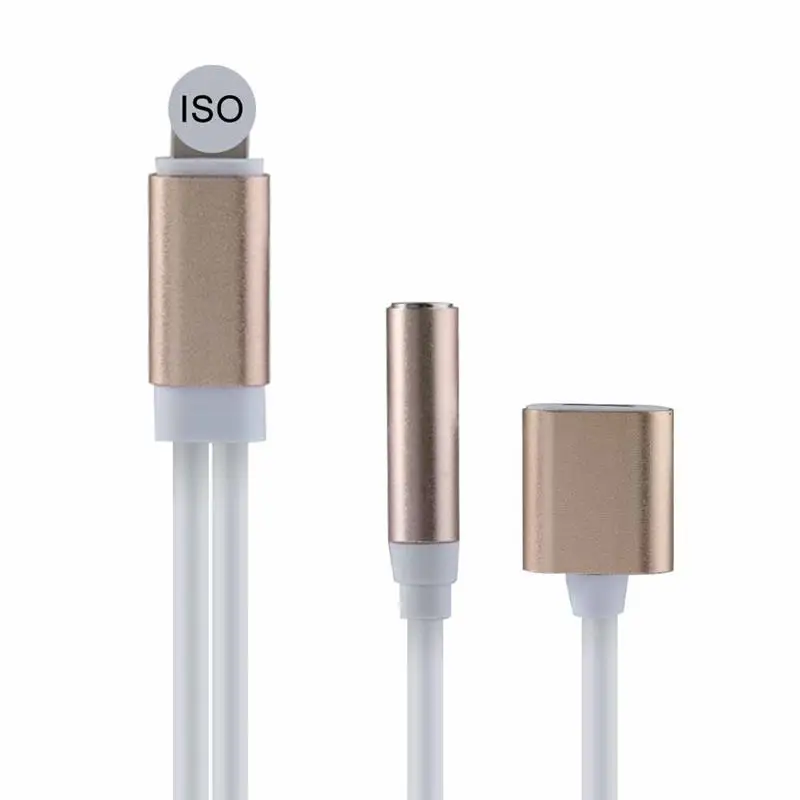 2 in 1 Portable IOS Headphone Jack to 3.5mm Audio Jack Cable Adapter Charger for iPhone 7/8/X Headphone Charging Music Call
2 in 1 Portable IOS Headphone Jack to 3.5mm Audio Jack Cable Adapter Charger for iPhone 7/8/X Headphone Charging Music Call