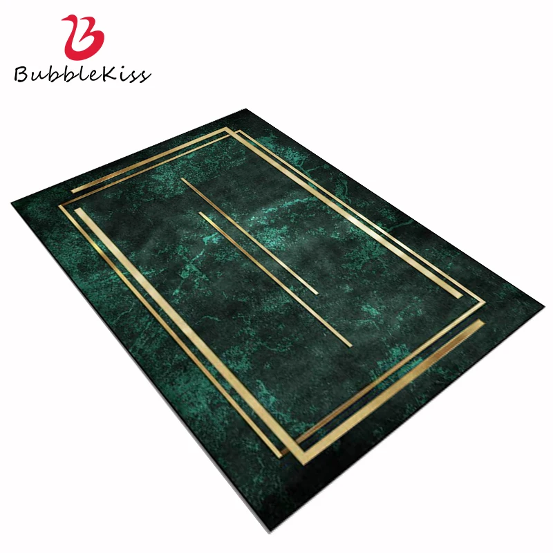 

Bubble Kiss Carpets For Living Room Fashion Golden Line Pattern Area Rugs Home Decor Machine Weaving Children Play Floor Mats