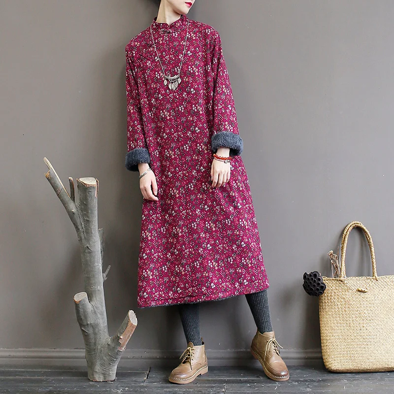 NINI WONDERLAND 2021 Winter Thicken Warm Robe Women Print Cotton Plus Fleece Vintage Dress Flower Nation Style Loose Dresses
NINI WONDERLAND 2021 Winter Thicken Warm Robe Women Print Cotton Plus Fleece Vintage Dress Flower Nation Style Loose Dresses