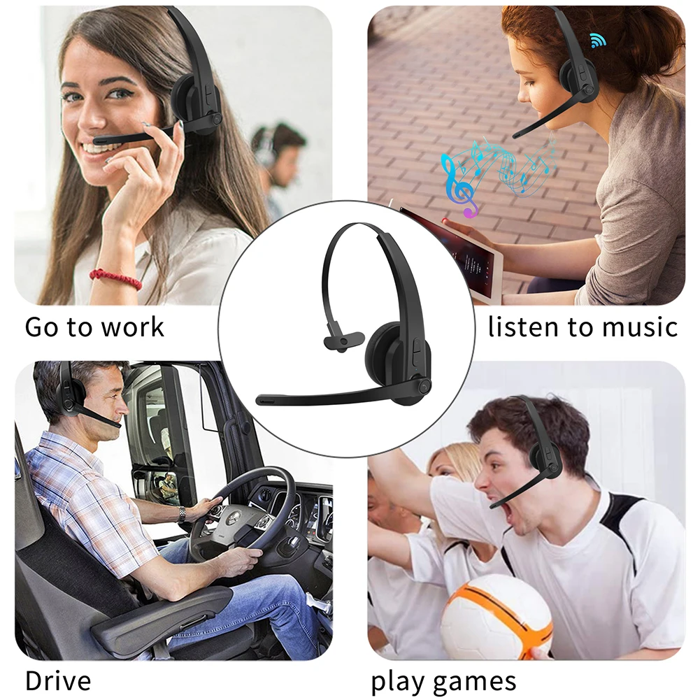 Wireless Trucker Headset Bluetooth-compatible 5.0 Noise Canceling Headset with Charging Base for Home Office Call Center
Wireless Trucker Headset Bluetooth-compatible 5.0 Noise Canceling Headset with Charging Base for Home Office Call Center