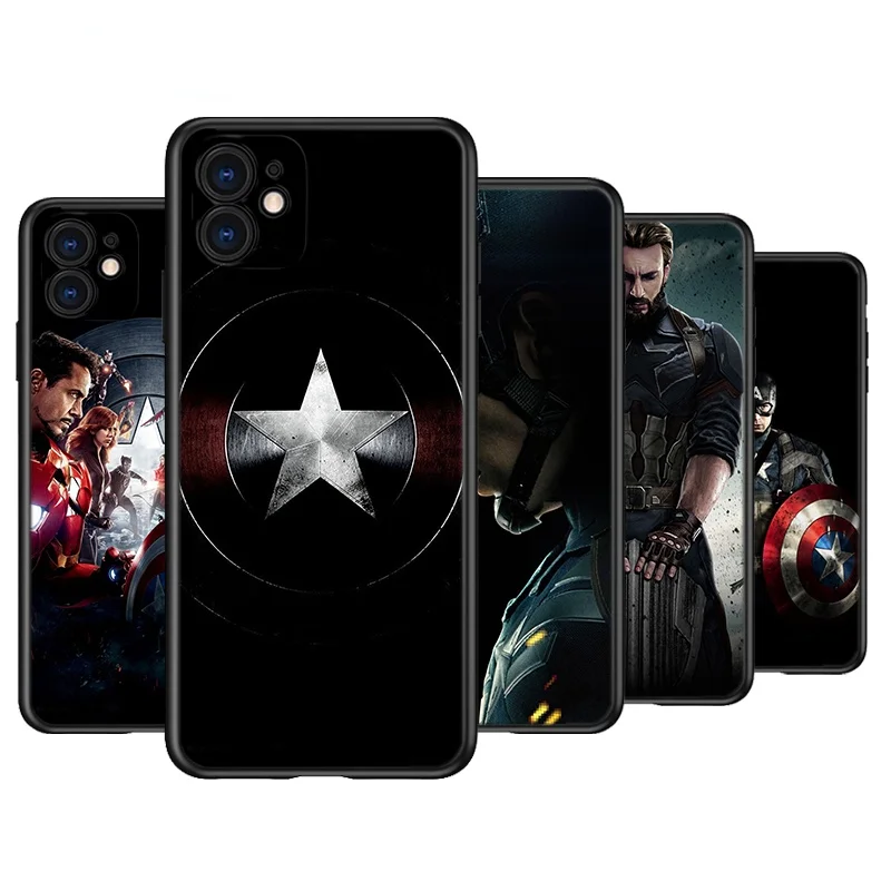 Captain America Marvel Silicone Black Cover For Apple iPhone 13 12 Mini 11 Pro XS MAX XR X 8 7 6S 6 Plus SE Phone Case
Captain America Marvel Silicone Black Cover For Apple iPhone 13 12 Mini 11 Pro XS MAX XR X 8 7 6S 6 Plus SE Phone Case