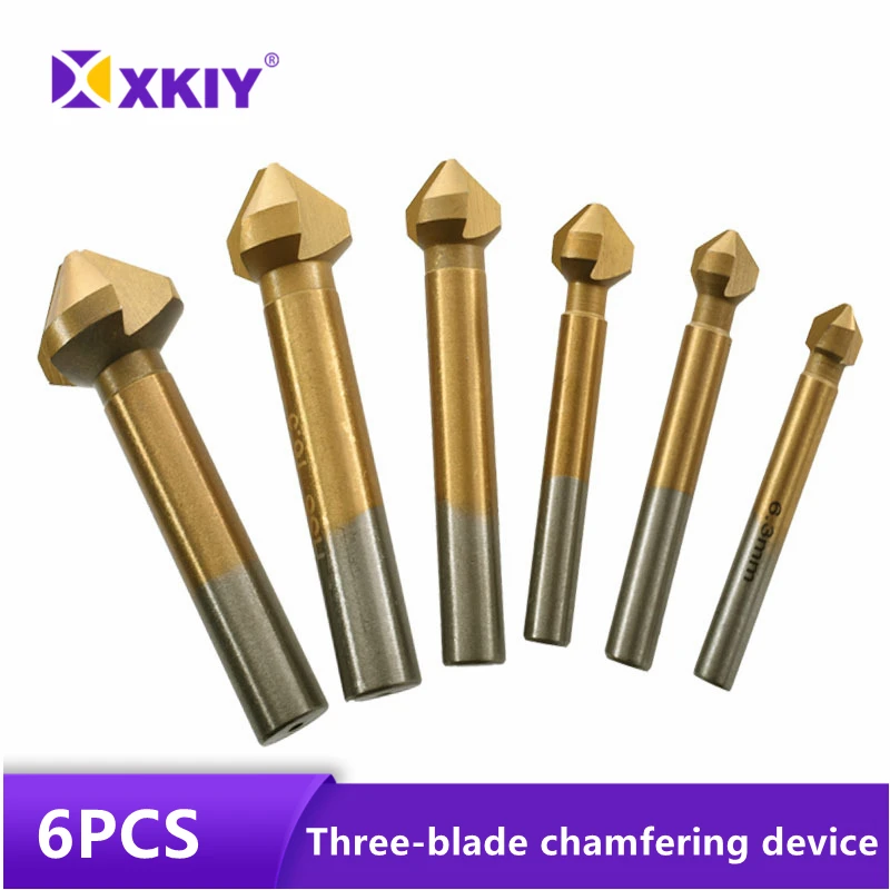 Three-blade Chamfering Device 6pcs High Speed Dteel 90 Degree Deburring Reaming Countersink Drill Bit Hole Opener Metal Set
Three-blade Chamfering Device 6pcs High Speed Dteel 90 Degree Deburring Reaming Countersink Drill Bit Hole Opener Metal Set