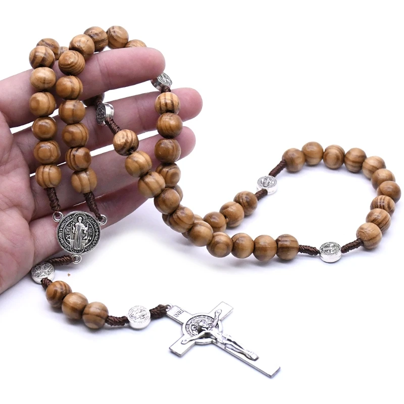 Handmade Round Bead Rosary Necklace Men Cross Jesus Pendant Catholic Religious
Handmade Round Bead Rosary Necklace Men Cross Jesus Pendant Catholic Religious