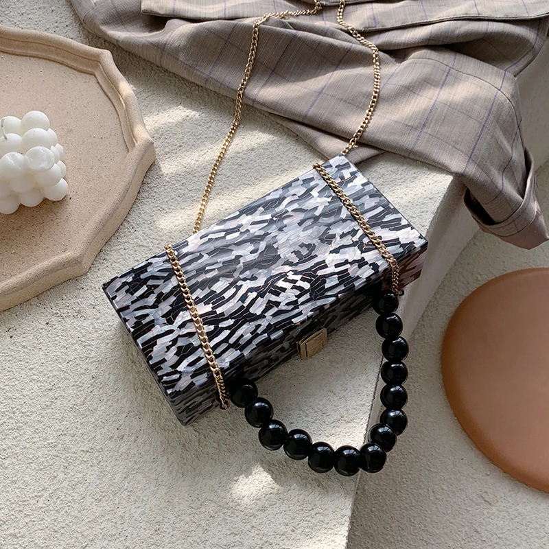 Black Beaded Acrylic Box Design Women Fashion Dinner Bag Purses and Handbags Crossbody Chain Bag Shoulder Bag Clutch Bag
Black Beaded Acrylic Box Design Women Fashion Dinner Bag Purses and Handbags Crossbody Chain Bag Shoulder Bag Clutch Bag
