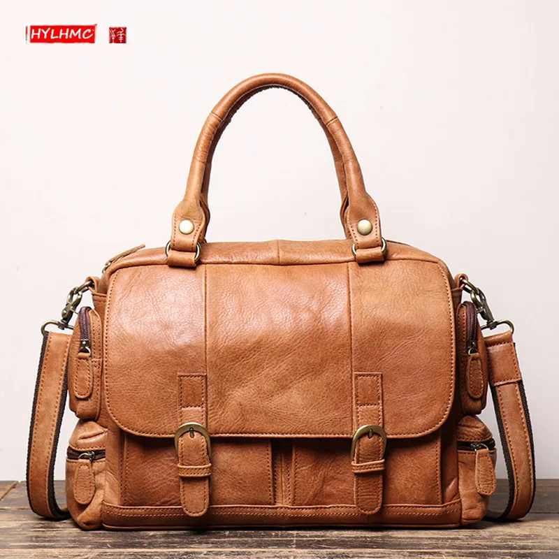 Genuine Leather Men's Handbag Portable Laptop Briefcase Cowhide Shoulder Messenger Bag Large Capacity Computer Bag Travel 14"
Genuine Leather Men's Handbag Portable Laptop Briefcase Cowhide Shoulder Messenger Bag Large Capacity Computer Bag Travel 14"