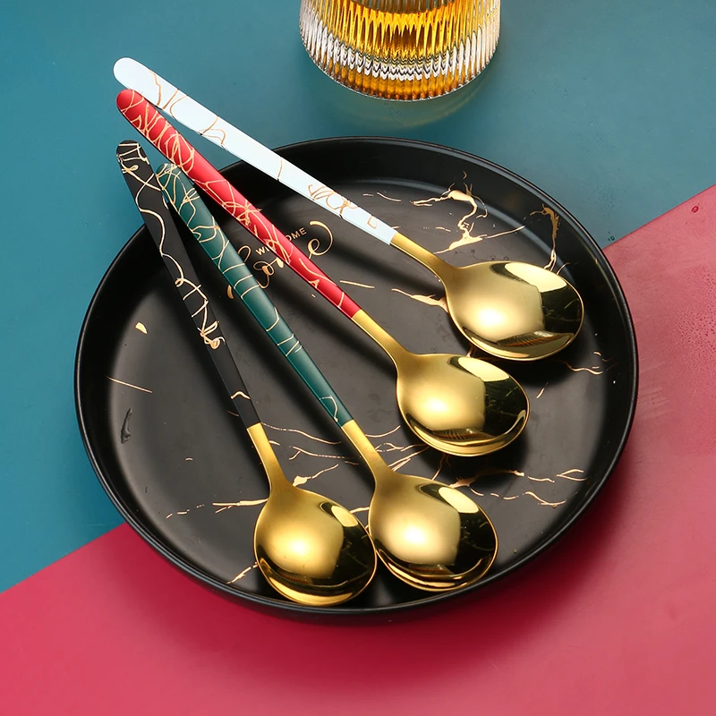 Stainless Steel Spoon Creative Cute Ice Cream Spoon Stirring Coffee Spoon Gilded Tableware
Stainless Steel Spoon Creative Cute Ice Cream Spoon Stirring Coffee Spoon Gilded Tableware