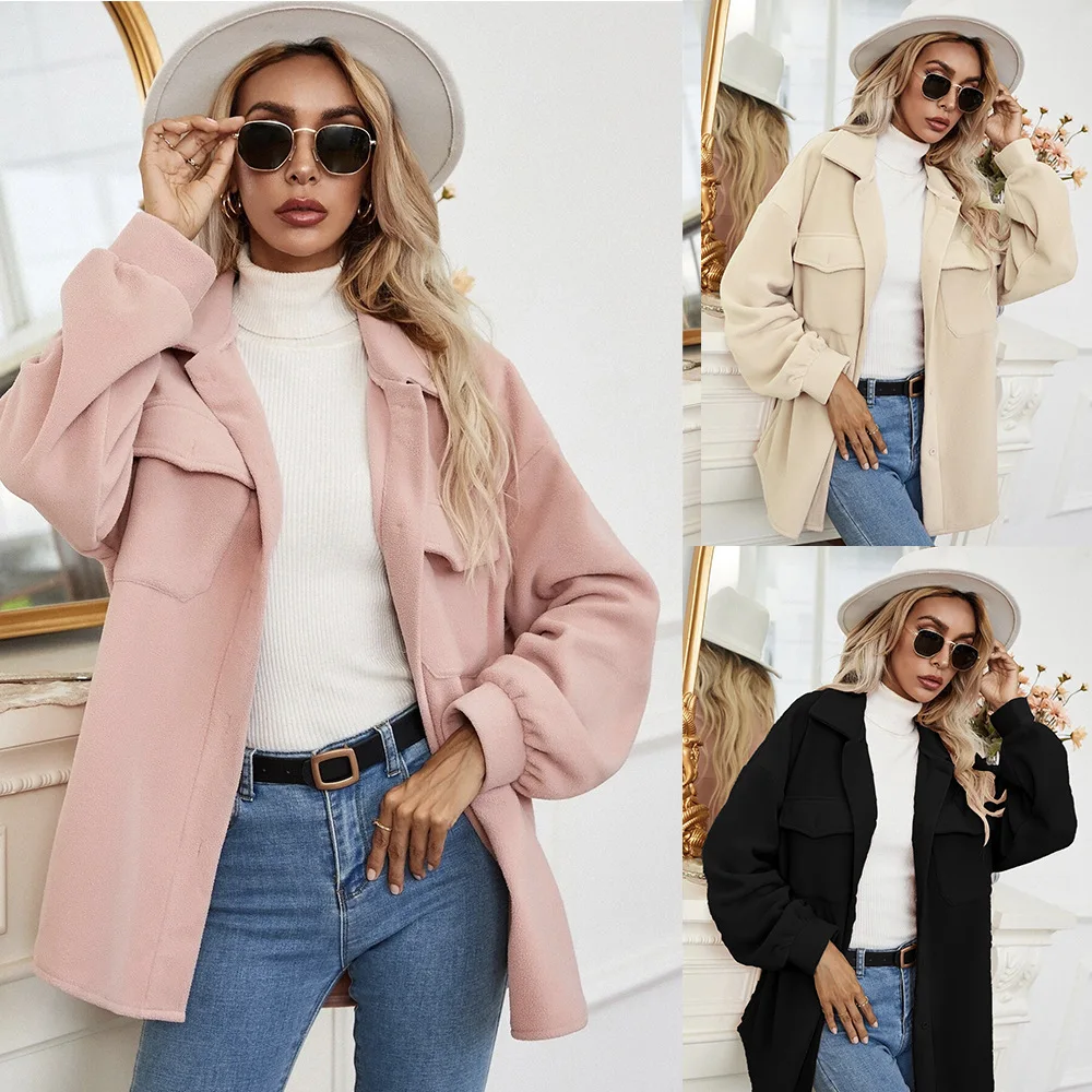 2021 Fall/Winter Cardigan Lapel Fleece Jacket Women's Loose Casual Commuter Sweater
2021 Fall/Winter Cardigan Lapel Fleece Jacket Women's Loose Casual Commuter Sweater