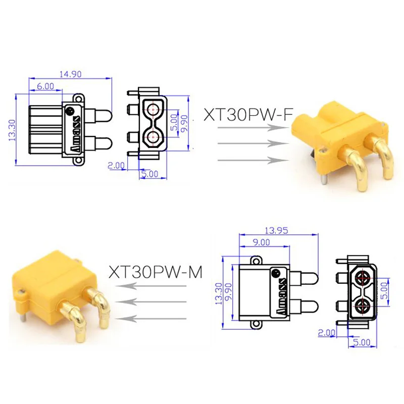 20PCs XT30PW PCB Dedicated Horizontal Connector Male/Female Plug 2mm Banana Head Amass XT30 Plugs For FPV DIY RC Parts
20PCs XT30PW PCB Dedicated Horizontal Connector Male/Female Plug 2mm Banana Head Amass XT30 Plugs For FPV DIY RC Parts