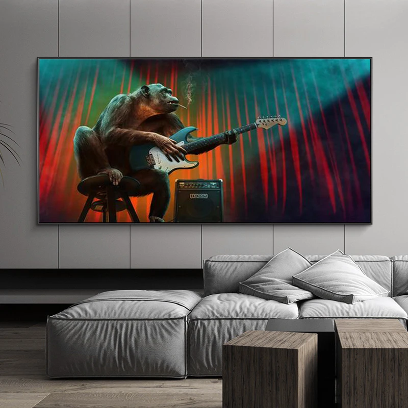 Funny Art Monkey Playing Guitar Canvas Paintings Art Posters and Prints Animals Wall Art Pictures for Living Room Decor
Funny Art Monkey Playing Guitar Canvas Paintings Art Posters and Prints Animals Wall Art Pictures for Living Room Decor