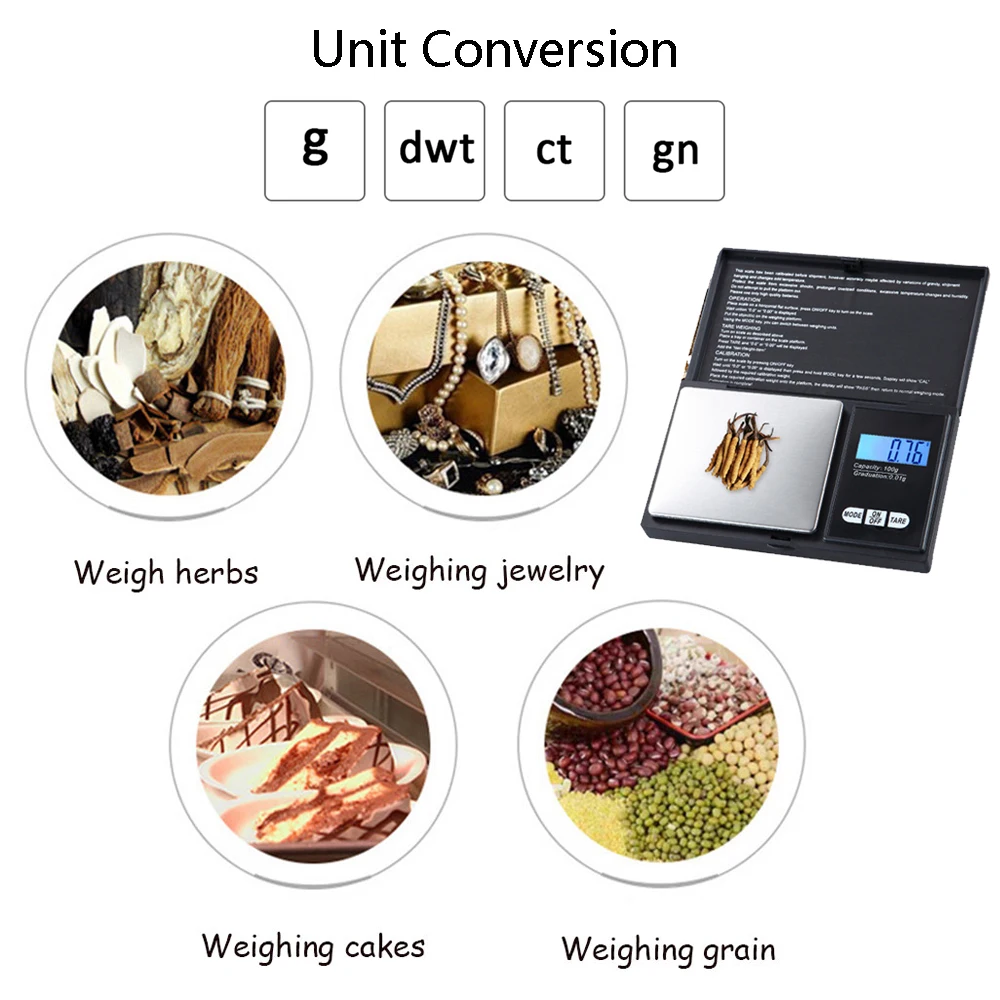 100g/200g/300g/500g/1kg x 0.01g/0.1g Mini Pocket Scales High Precision Herb Balance Digital Jewelry Scale Kitchen Weighing Tool
100g/200g/300g/500g/1kg x 0.01g/0.1g Mini Pocket Scales High Precision Herb Balance Digital Jewelry Scale Kitchen Weighing Tool