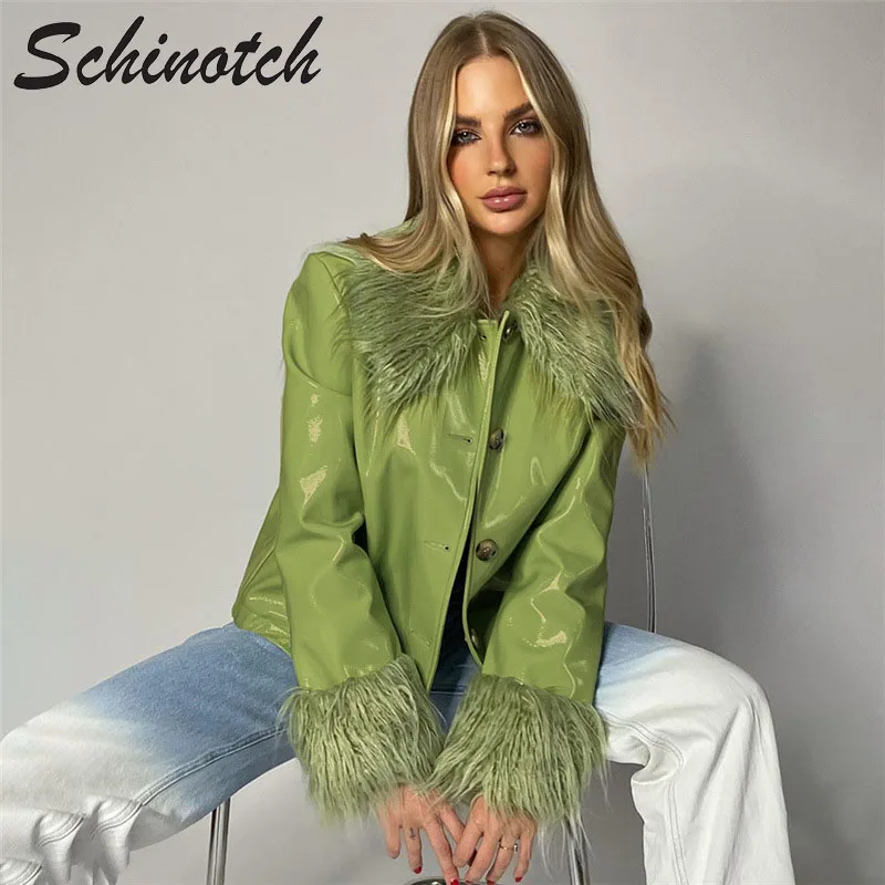 Женская куртка из искусственной кожи Schinotch, однотонная Свободная куртка с длинным рукавом и декоративными перьями, женская модная теплая ве...
Женская куртка из искусственной кожи Schinotch, однотонная Свободная куртка с длинным рукавом и декоративными перьями, женская модная теплая ве...