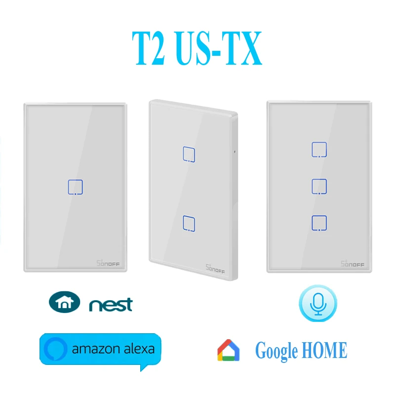 SONOFF T2US-TX Smart Wall Switch APP Remote Control Model 120 Touch Switch WiFi Alexa Nest Google Home Tempered Glass Panel
SONOFF T2US-TX Smart Wall Switch APP Remote Control Model 120 Touch Switch WiFi Alexa Nest Google Home Tempered Glass Panel