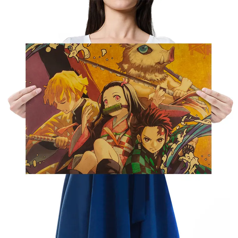 Pop Anime Ghost Demon Slayer Character Nezuko Tanjirou Classic Retro Poster Kraft Paper Home Decor Painting Wall Wtickers51*36CM
Pop Anime Ghost Demon Slayer Character Nezuko Tanjirou Classic Retro Poster Kraft Paper Home Decor Painting Wall Wtickers51*36CM