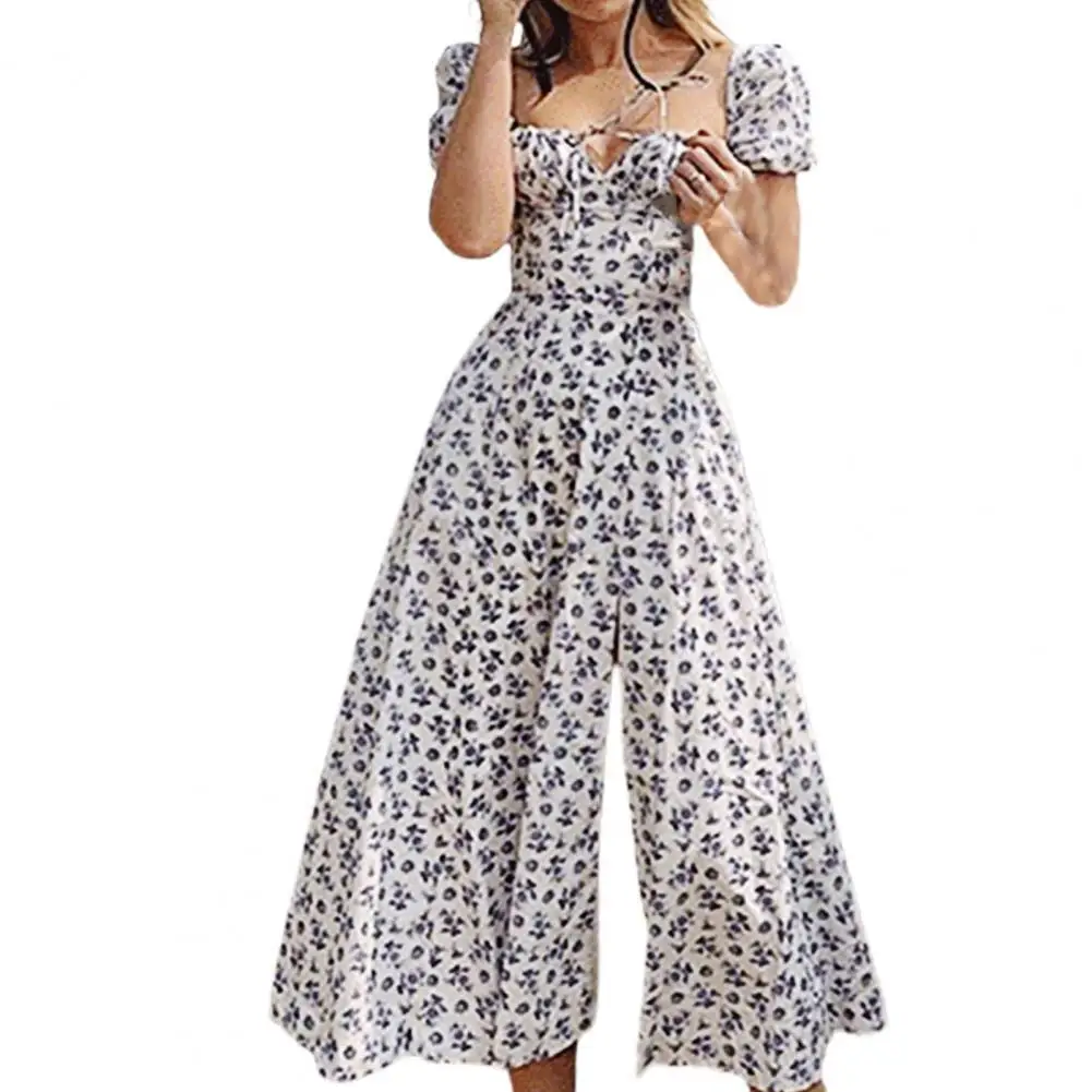 Summer Women Floral Print High Split Puff Short Sleeve Square Neck Midi Dress Streetwear
Summer Women Floral Print High Split Puff Short Sleeve Square Neck Midi Dress Streetwear