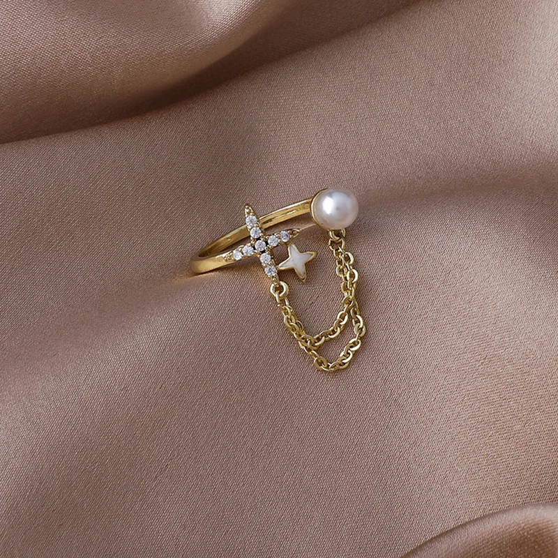 South Korea-Style Simple Zircon-Pointed Star Pearl Adjustable Rings Gift Party Banquet WOMEN'S Jewelry Ornament 2021
South Korea-Style Simple Zircon-Pointed Star Pearl Adjustable Rings Gift Party Banquet WOMEN'S Jewelry Ornament 2021