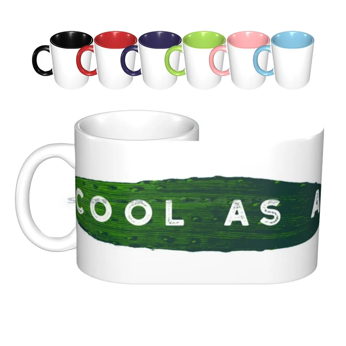 

Cool As A Cucumber Ceramic Mugs Coffee Cups Milk Tea Mug Cool As A Cucumber Realistic Style Green And White Veggies Cucumbers