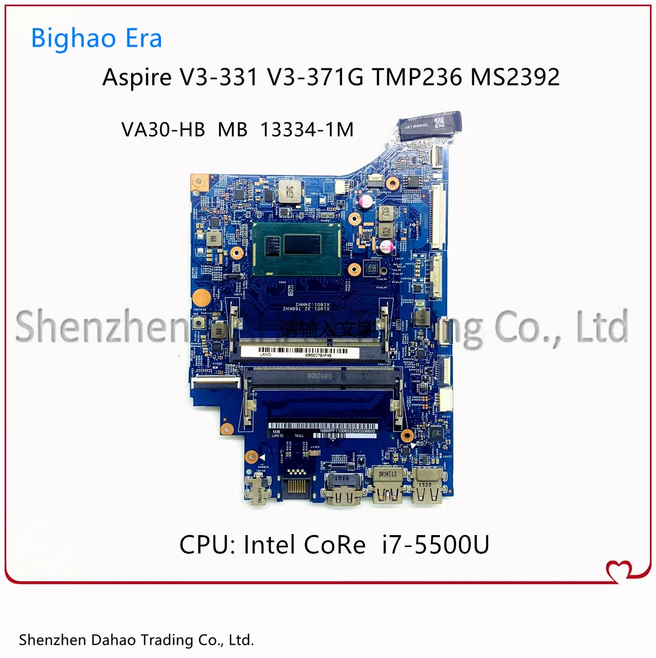 448.02B16.001M для Acer TMP236-M V3-331G V3-371G материнская плата для ноутбука с процессором i7-5500U DDR3L VA30-HB 13334-1M 100% полностью протестирована
448.02B16.001M для Acer TMP236-M V3-331G V3-371G материнская плата для ноутбука с процессором i7-5500U DDR3L VA30-HB 13334-1M 100% полностью протестирована