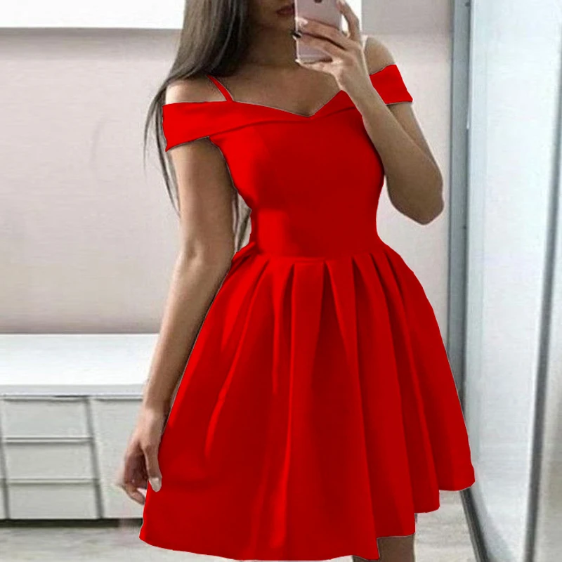 Spring slash neckband princess dress summer strapless backless evening dress women sexy solid color A-line mini dress hot sale
Spring slash neckband princess dress summer strapless backless evening dress women sexy solid color A-line mini dress hot sale