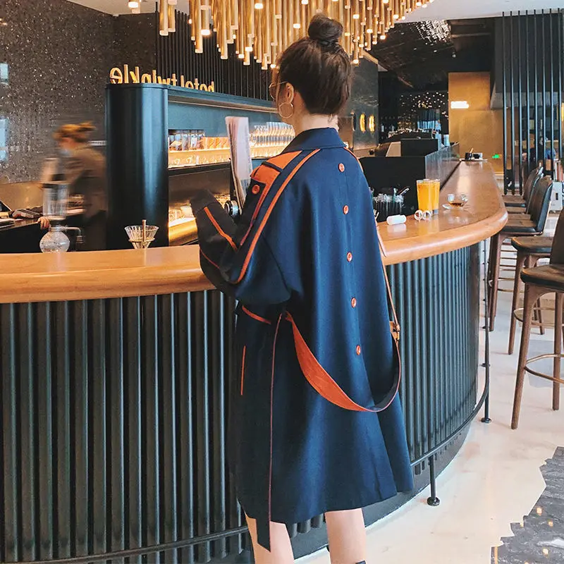 Blue Windbreaker Women's Middle Long Small 2021 Spring New Popular British Style Loose Coat Skirt Femme Moda Mujer Genuine Hot
Blue Windbreaker Women's Middle Long Small 2021 Spring New Popular British Style Loose Coat Skirt Femme Moda Mujer Genuine Hot