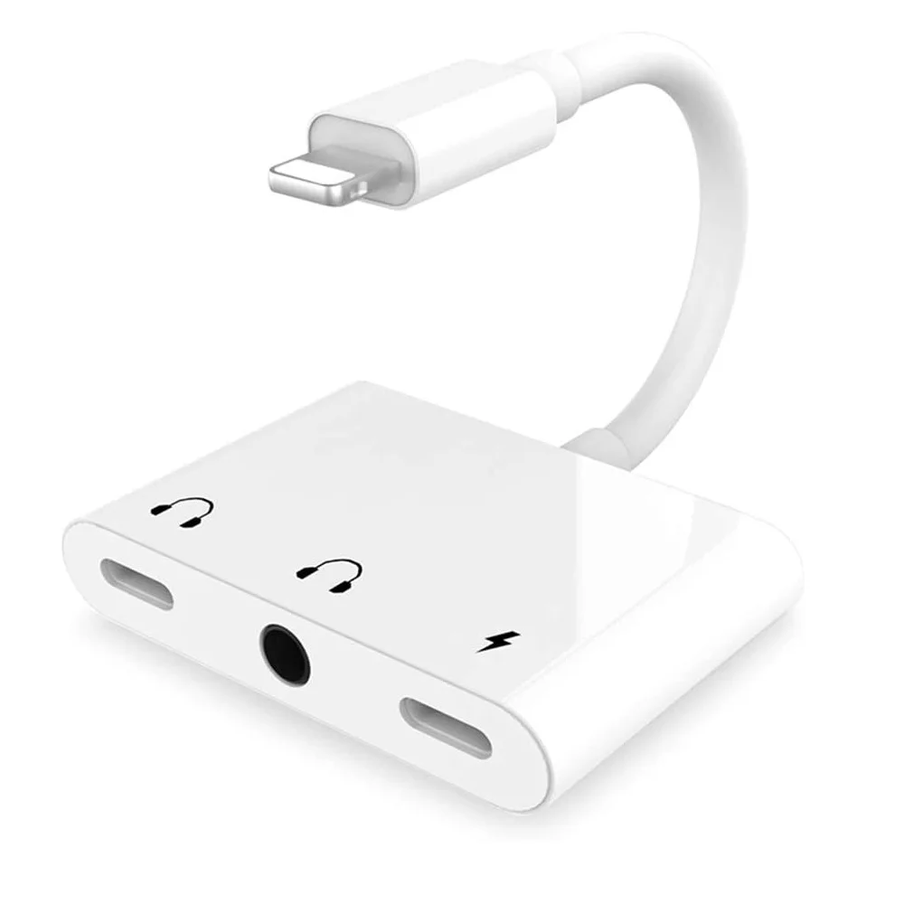 3 в 1 зарядное устройство аудио адаптер для наушников сплиттер для два usb-порта 3,5 мм Джек кабель для быстрой зарядки для iPhone SE/8/7/X (iOS 14
3 в 1 зарядное устройство аудио адаптер для наушников сплиттер для два usb-порта 3,5 мм Джек кабель для быстрой зарядки для iPhone SE/8/7/X (iOS 14