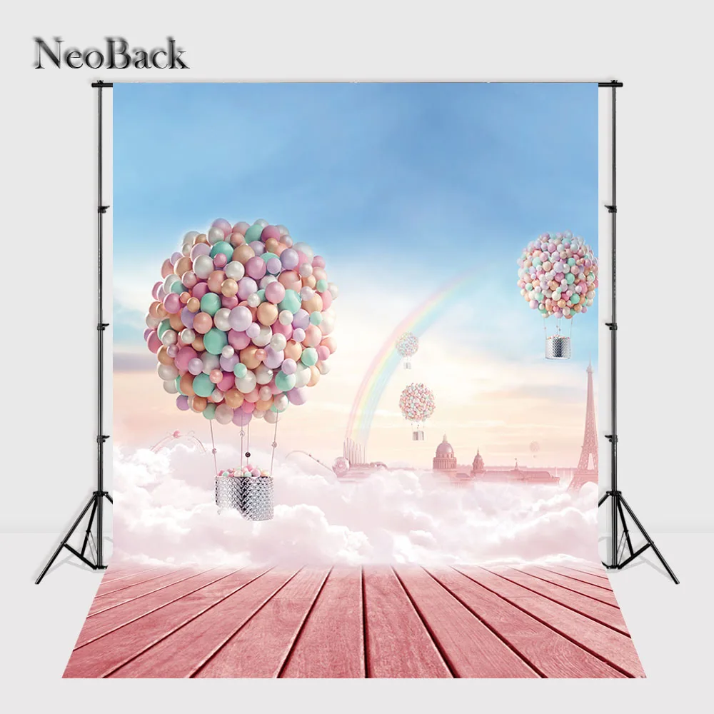 NeoBack Розовый тон дети Радуга фотография фоны компьютерная печать воздушный шар