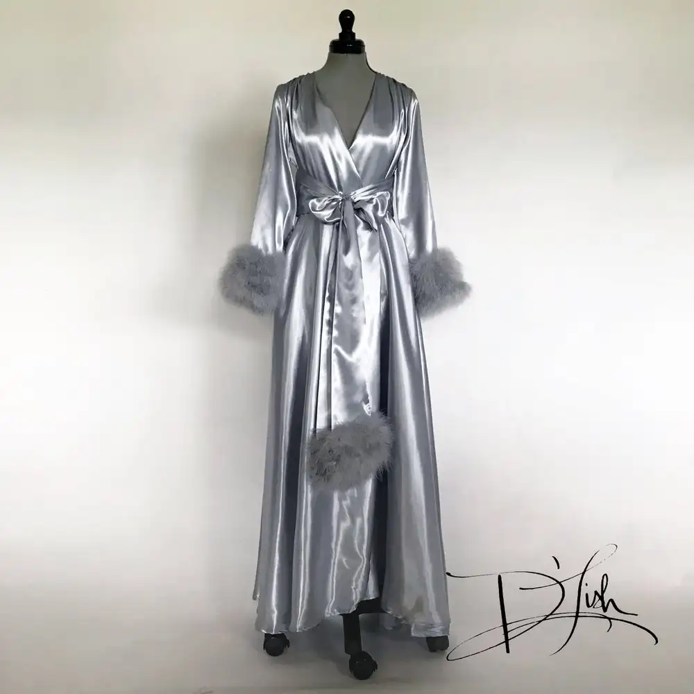 Starlit Silver Dressing Gown Lingerie Silk Satin Fur Long Robe Long Sleeve Bathrobe Bridal Nightwear Babydoll Robe Dress
Starlit Silver Dressing Gown Lingerie Silk Satin Fur Long Robe Long Sleeve Bathrobe Bridal Nightwear Babydoll Robe Dress