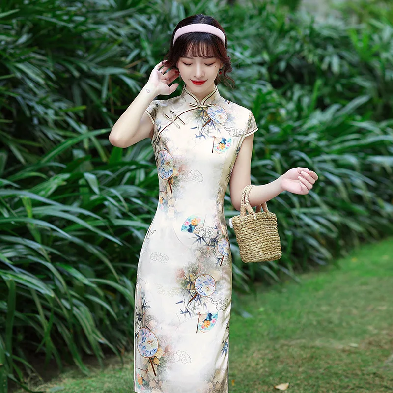 Slim Chinese Traditional Lady Cheongsam Qipao Plus Size 3XL Print Floral Satin Straight Evening Party Skirt Summer New Dresses
Slim Chinese Traditional Lady Cheongsam Qipao Plus Size 3XL Print Floral Satin Straight Evening Party Skirt Summer New Dresses