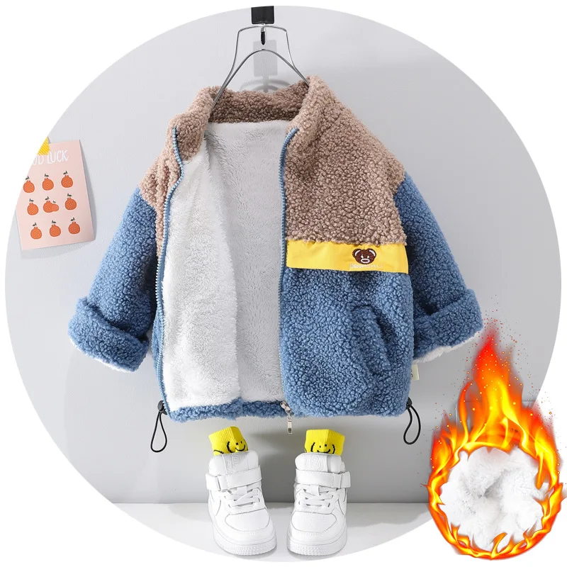 Kids Boys Winter Thicken Warm Coats Velvet Color Blocked Jackets for Children Boy Top Clothes 
Kids Boys Winter Thicken Warm Coats Velvet Color Blocked Jackets for Children Boy Top Clothes