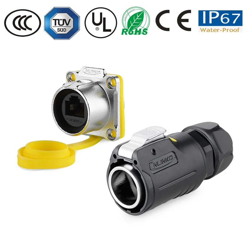 M24 адаптер PBT Материал IP67 RJ45 разъем штепсельная розетка водонепроницаемый