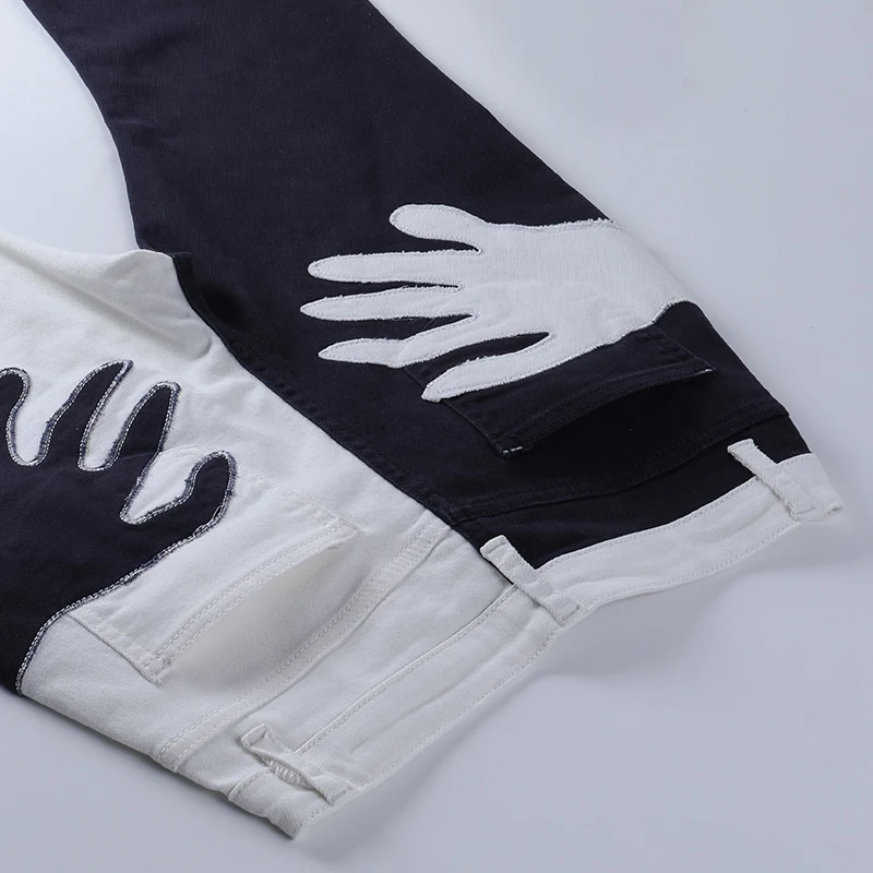 Y2K Punk Denim Trousers Asymmetrical Stitching Palm Art Pants Casual Flare Trouser
Y2K Punk Denim Trousers Asymmetrical Stitching Palm Art Pants Casual Flare Trouser